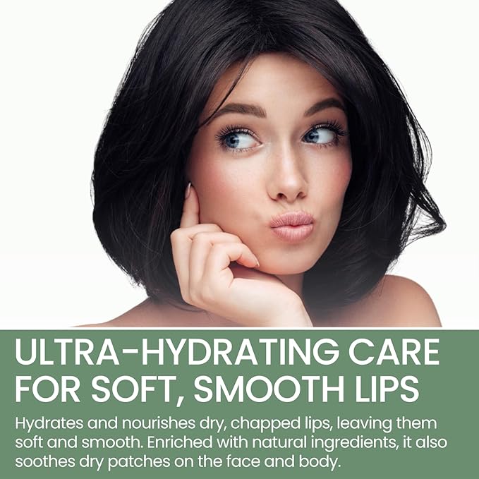Organic Lip Balm for Cracked Lips, Lip Moisturizer for Very Dry Lips, Barrier Repair Treatment for Dry Cracked Skin with Shea Butter & Vanilla, Hydrating Therapy, 6 Pack, Women & Men