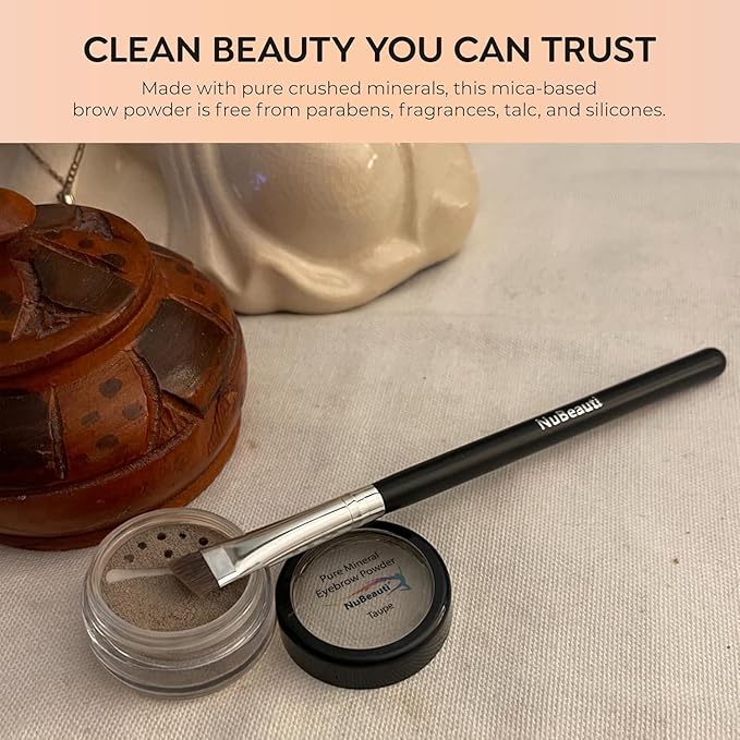 Natural Eyebrow Powder Kit Mica Brow Powder Makeup Kit with Professional Angled Brush 10 Natural Shades No Parabens or Chemicals Eyebrow Shaper Kit