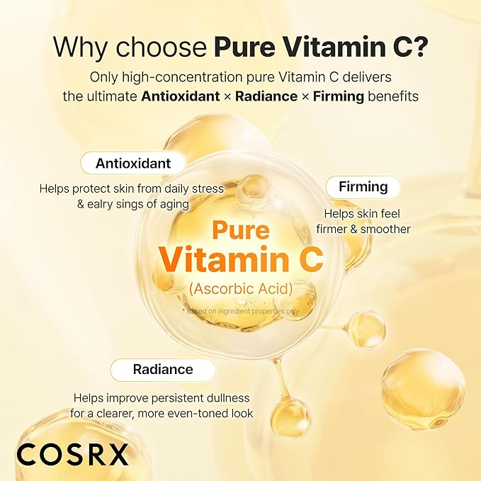 COSRX Advanced Pure Vitamin C 23% Serum with Vitamin E & Glutathione, Korean Vitamin C Serum for Fine Lines, Uneven Skin Tone & Dull Skin, 0.7oz, Korean Skin Care