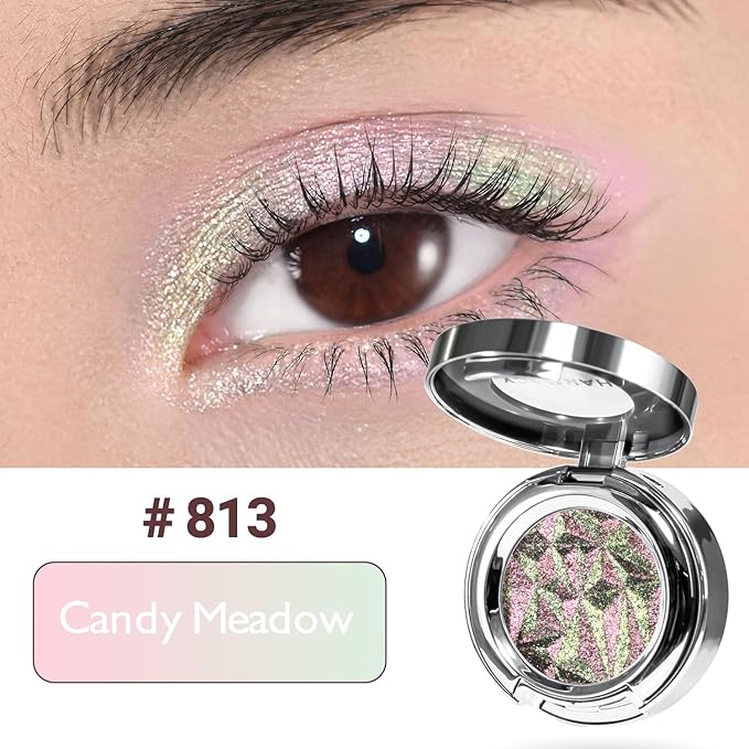 CHARMACY Multichrome Glitter Eyeshadow, Intense Color Shifting Creamy Eye Shadows, Highly Pigmented, Metallic Shimmer Eyeshadow #813