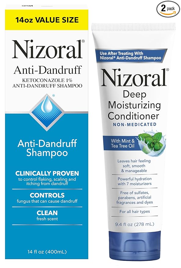Nizoral Anti-Dandruff Shampoo, 14 Oz + Deep Moisturizing Conditioner, 9.4 Oz Bundle