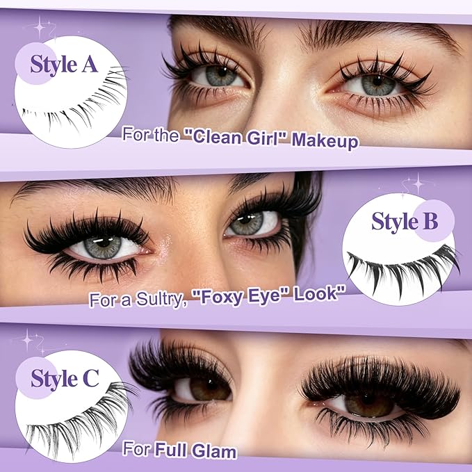 B&Q Bottom Lashes Clusters 3 Styles Spikes and Bottom Lash Clusters 180PCS Bottom Eyelashes Natural, Manga & Dramatic Bottom Lashes Individual Invisible Band 6-8MIX with Bottoms for Under Eye Makeup