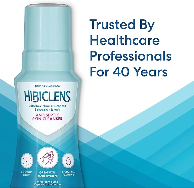 Hibiclens – Antimicrobial and Antiseptic Soap and Skin Cleanser – 8 oz with Foaming Pump – for Home and Hospital – 4% CHG