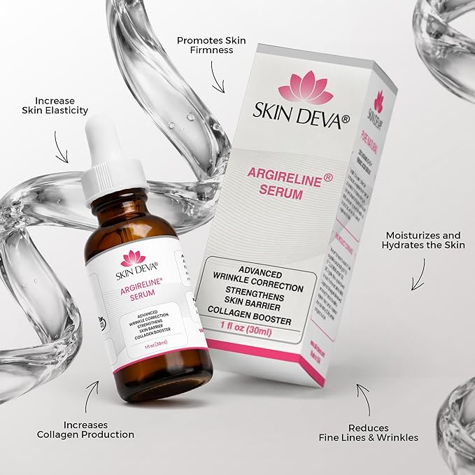 Skin Deva Argireline® Peptide Serum with Hyaluronic Acid – Acetyl Hexapeptide-8 Formula – Hydrating Anti-Aging Face Serum for Fine Lines & Smoother-Looking Skin (1 fl oz)