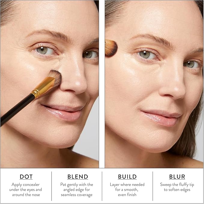 LAURA GELLER NEW YORK Cosmetic Professional Makeup Brushes - Cruelty-Free - 17 Angled Precision Concealer Brush