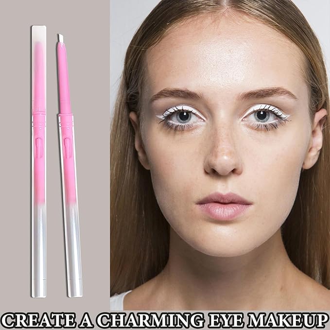 10 PCS White Eyeliner Pencils,Professional Long Lasting Waterproof White Makeup Pencils,Highly Pigmented Inner Corner Eye Highlighter Eyeliner Pencil Eye Liner Pen Sets