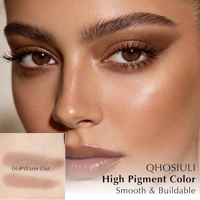Warm Oat Matte Eyeshadow Palette, Mini Monochrome Brown Eye Shadow for Older Women, Pigmented Neutral Eyeshadow Powder Compact sombras para ojos, Naturing-Looking Smooth Blendable Color
