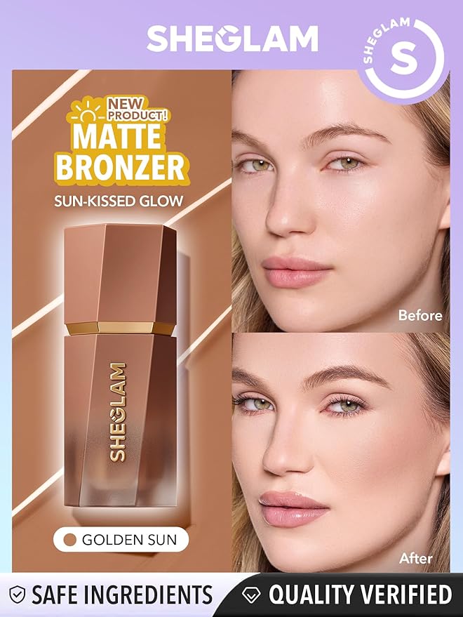 SHEGLAM Sun Sculpt Cool Toned Liquid Contour Stick Long Lasting Cream Matte Bronzer Makeup - Golden Sun