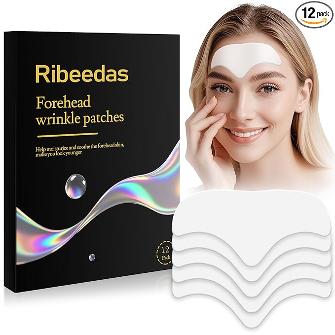 12 Pack White Forehead Wrinkle Patches Overnight,Collagen Wrinkle Patche,Apply to the Skin Between the Forehead and Eyes,Reduce Foreheads Wrinkles,Moisturize Facial Care