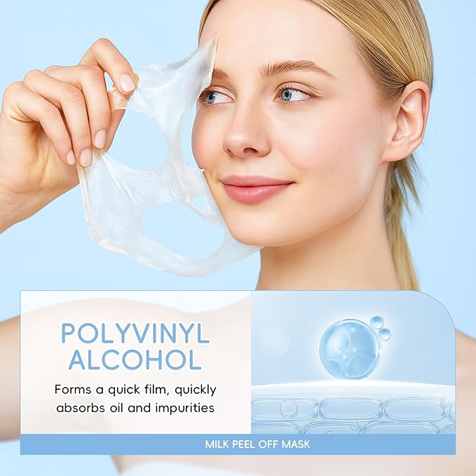 Milk Peel Off Jelly Face Mask, Exfoliating Hydro Jelly Masks for Facials, Hydrating, Soothing, Nourishing, Pores Cleansing, Oil Control, Smooth & Radiant Skin for All Skin Types