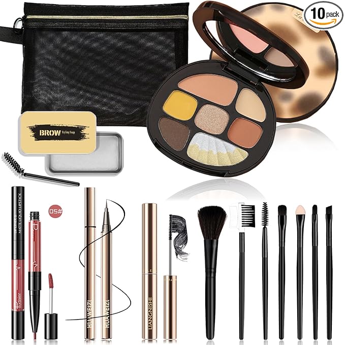 All in One Makeup Kit for Women Full Kit, Basic Cosmetics Kit for Beginner & Professionals, Eye Makeup Set Tween Girl, Make Up Kits for Teenagers, Makeup Gift Set for Girls, Women & Teens(Amber Brown)