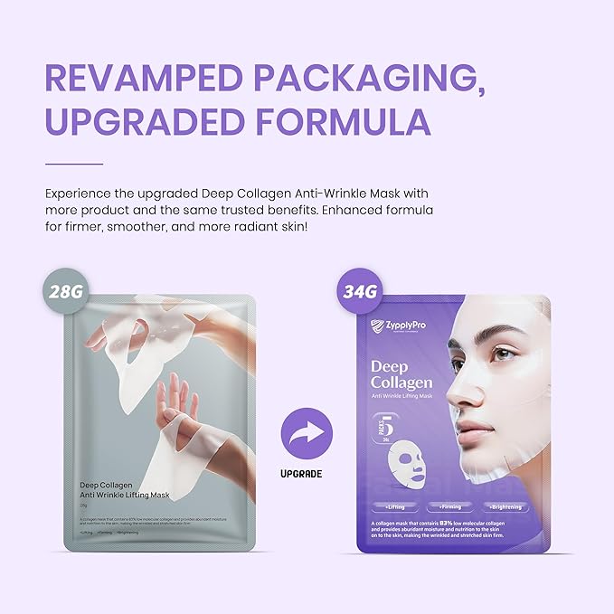 Deep Collagen Overnight Face Mask | Hydrating Anti Aging Gel Mask for Fine Lines Wrinkles & Firming | Pore Tightening Moisturizing Facial Treatment for All Skin Types