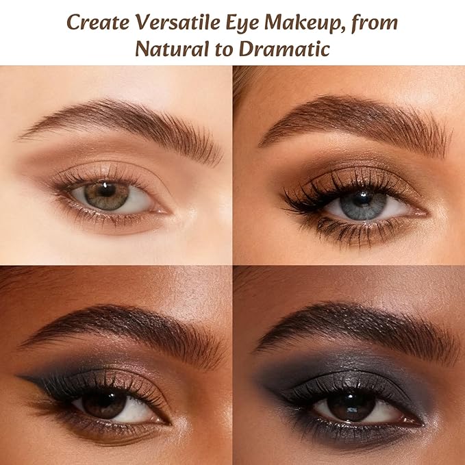 Neutral Nude Matte Mini Eyeshadow Palette, 6 Colors Smoky Taupe & Brown Travel Size Eye Shadows, Highly Pigmented, Long-Lasting, Vegan Makeup Palette with Mirror for Daily Use