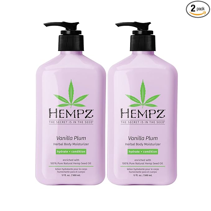 Hempz Limited Edition Vanilla Plum Hydrating Body & Hand Lotion 17 oz (Pack of 2)