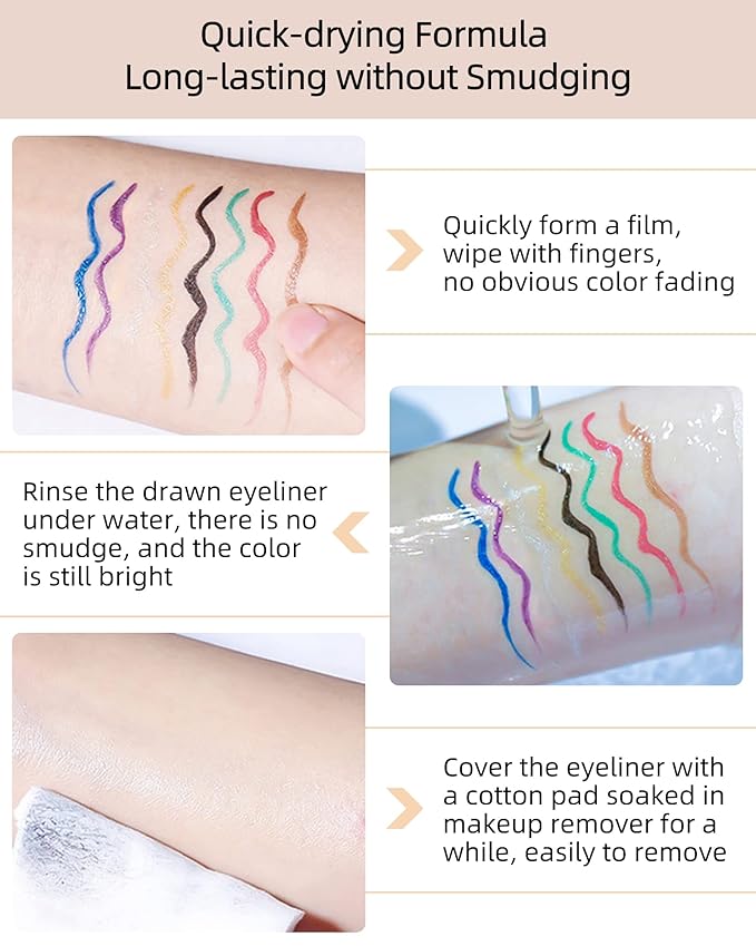 Bronze Glitter Eyeliner Liquid Liner-1Pcs Brown Metallic Shimmer Sparkling Colored Eye Liner Eyeshadow Makeup Pen, Long Lasting High Pigmented Waterproof Smudge-proof Eyeliner Pencil, Gift for Women