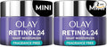 Olay Retinol 24 Face Moisturizer, Anti-Aging Night Cream for Women, Trial Size, Fragrance-Free, Non Greasy, Anti-Wrinkle, Smooth Fine Line, Tightening Skin Care, Peptides, Glycerin, 0.5Oz (Pack of 2)