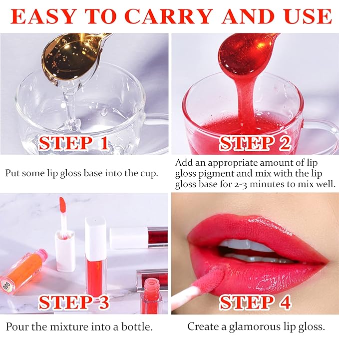 12 Colors DIY Lip Gloss Pigment Set，Liquid Pigment for Lip Gloss Natural Multifunctional High Color Rendering Red Warm Color Pigment for Lip Gloss Making-Set A