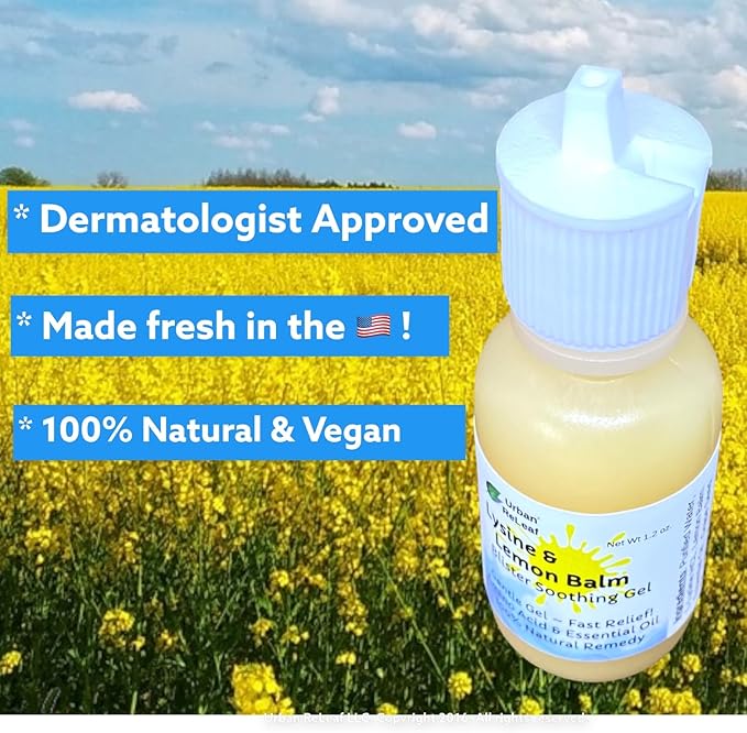 Urban ReLeaf Lysine & Lemon Balm Blister Soothing Gel! Fast Drying, 100% Natural Help!