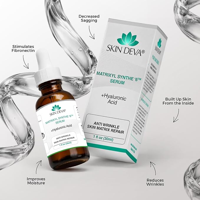 SKIN DEVA Matrixyl Synthe 6 Hyaluronic Acid Serum Anti Aging Serum Facial Serum Shrinks Pores and Keeps Skin Hydrated
