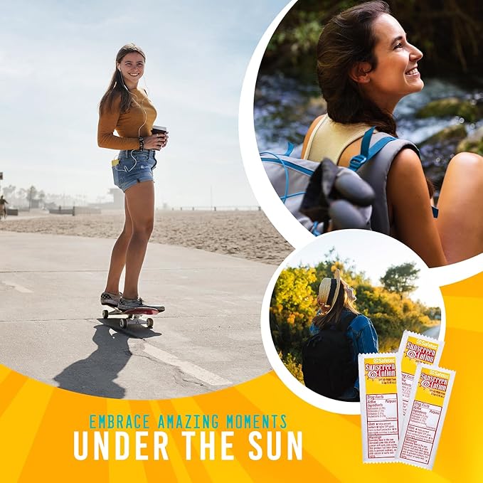 Sunscreen Lotion, SPF30 Protection and PABA Free, Individual Sunscreen Packets (Pack of 50) – Travel Size Sun Screen for Outdoors, Bundled with reclosable Homesphere bag (50)