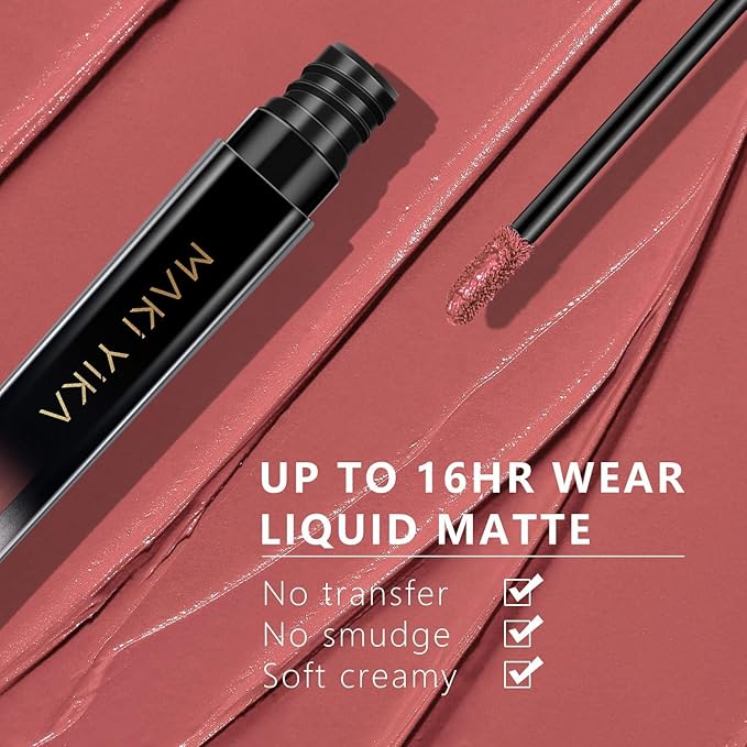 MAKI YIKA Red Pink Lipstick for Women Color Stay Long Lasting Lipsticks SmudgeProof Matte Liquid Lipstick Transterproof Lip Makeup, That Girl