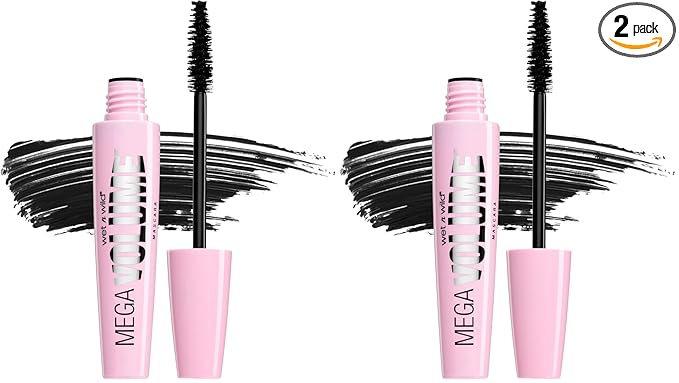 wet n wild Mega Volume Waterproof Mascara, Very Black, 0.21 Ounce,C157A (Pack of 2)