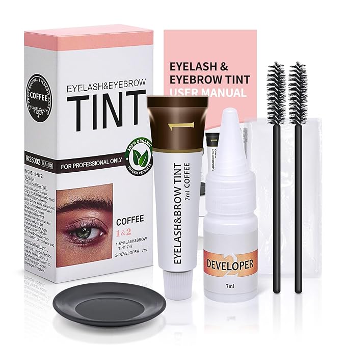 Lash Color Kit, 2 in 1 Professional Lash & Brow Color Kit, Eyebrow color Set for Women Coffee, 7ml