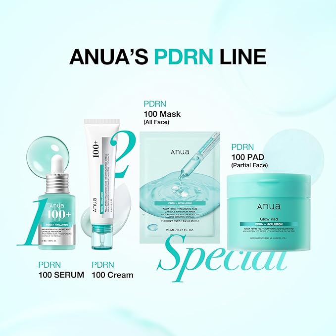 Anua PDRN Hyaluronic Acid Capsule 100 Serum Mask, Hydrating Face Mask for Glass Skin, Dewy Glow and Firm Looking Skin, Salmon DNA PDRN and Collagen, Korean Skin Care(10EA)