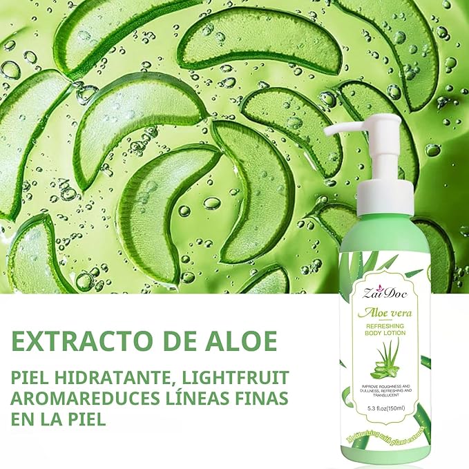 Body Lotion, 24hr Moisturizing & Deep Hydration, Absorbs Instantly Moisturizer for All Skin Types, 5.3 fl oz (1 Pack, Aloe Vera)