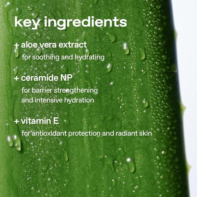 glow aloe barrier support moisturizer,face moisturizer, korean skin care, soothing & hydrating, fortified with ceramide np and niacinamide, enriched with aloe vera leaf water, 1.69 fl oz