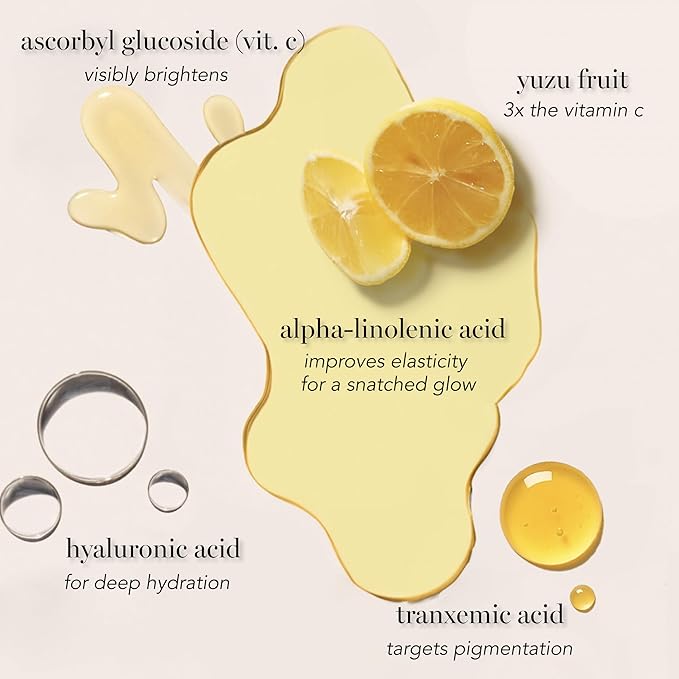 Saturday Skin Yuzu Vitamin C Hydrogel Mask for Glass Skin Cooling Deep Hydration Firming Reduce Redness Daily & Overnight Mask Suitable for All Skin Types, Korean Skincare, 4EA