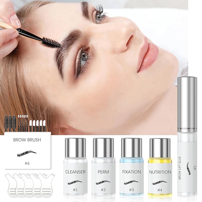 Brow Lamination Kit, KERATIN Eyebrow Lamination Kit Professional DIY Brow Lift Styling Kit For Fluffy Thicker Eyebrows, Instant Quick Perm For Brows Growth 8-weeks for Salon,Home Use