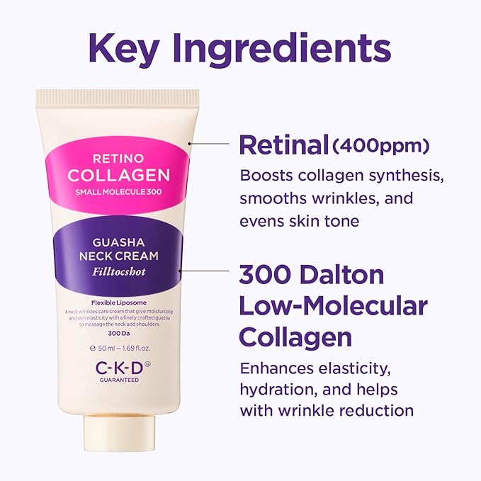 CKD Gua Sha Filltocshot Neck Cream [Refill] - Advanced Tightening & Firming Neck Moisturizer for Deep Wrinkles, Sagging Skin & Turkey Neck, Powerful Anti-Aging Korean Skincare, 1.69 fl oz