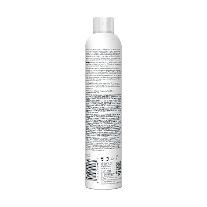 Marc Anthony Bonding Dry Shampoo - Invisible Detox for Damaged Hair, Repair Bond + Rescuplex for Moisturizing, Strengthening Hair Bonds & Fuller Look, 7 oz