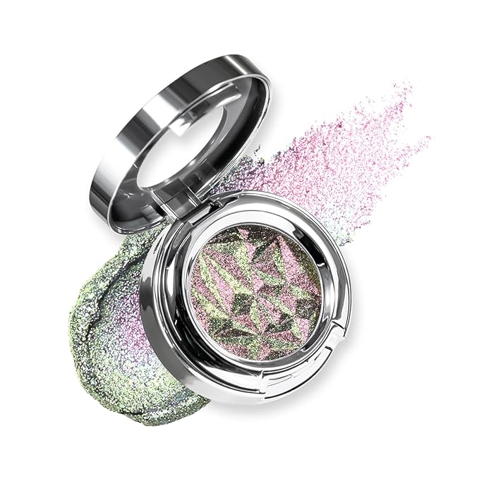 CHARMACY Multichrome Glitter Eyeshadow, Intense Color Shifting Creamy Eye Shadows, Highly Pigmented, Metallic Shimmer Eyeshadow #813
