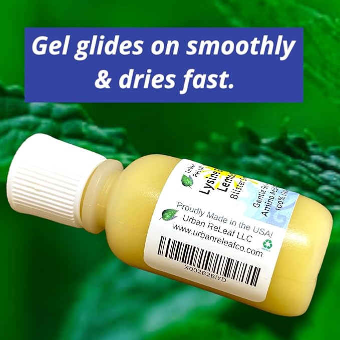 Urban ReLeaf Lysine & Lemon Balm Blister Soothing Gel! Fast Drying, 100% Natural Help!
