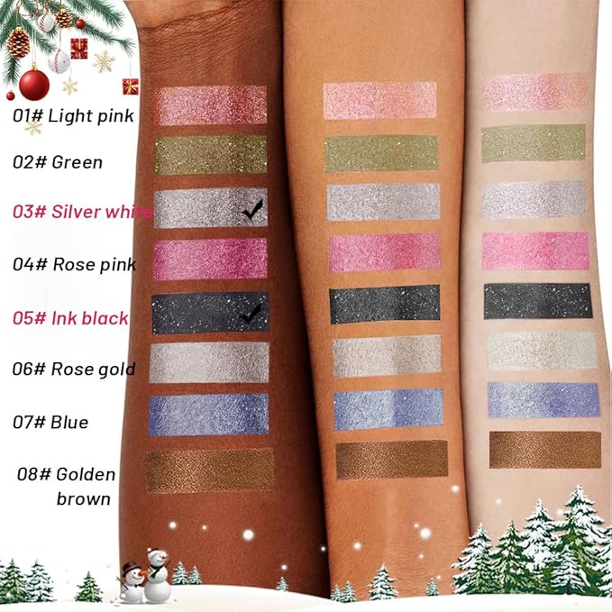 Pressed Single Eyeshadow Makeup, Sparkle Highly Pigmented Monochrome Eye Shadow Palette, Waterproof Neutral Powder, sombras para ojos, Lightweight Blendable, #03 Smoky Gray+#05 Ink Black