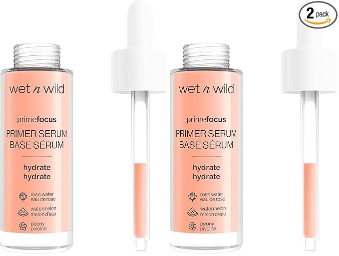 wet n wild Prime Focus Primer Serum for Face, Hydrating for Dry Skin, Makeup Primer Serum (Pack of 2)