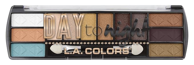 L.A. COLORS Day To Night 12 Color Eyeshadow Palette, Sunset, 0.28 oz. (CES425) (Pack of 2)