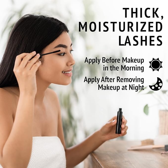 Lash Growth Serum & Brow Enhancer (5 ml) Get Longer, Fuller Eyelashes in 12 Days - Natural & Plant Based Peptides for Healthy Brow & Lash Growth - Cruelty Free Lash Serum by Simply Naked Beauty