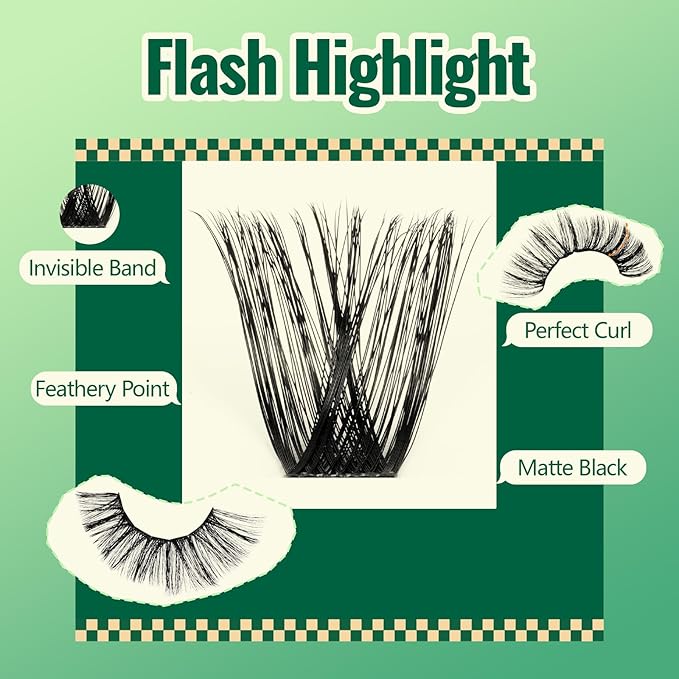 Lash Clusters 96pcs Eyelash Clusters D Curl 18-24MIX Cluster Lashes KEYYOU Volume Wispy Lash Extension Soft&Comfortable Easy DIY at Home(Y02,D-18-24MIX)