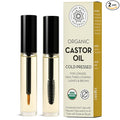 Pure Body Naturals Castor Oil for Eyelashes and Eyebrows - Nourishing Brow & Lash Growth Serum - Castor Oil Organic, Cold Pressed, Hexane Free - 2 Pre-Filled Applicators (10 ml each)