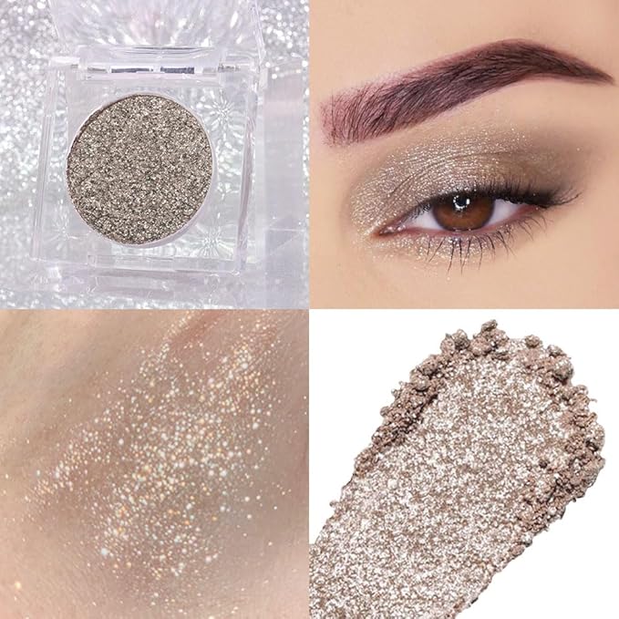 CAKAILA Taupe Gray Brown Monochrome Shimmer Eyeshadow Palette Makeup,Long Lasting Naturing-Looking Lightweight Glitter Single Eyeshadow,Neutral Powde Eye Shadow for Older Women