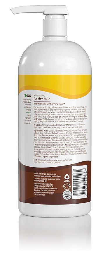 Alba Botanica More Moisture Conditioner, Coconut Milk, 32 Oz (Packaging May Vary)