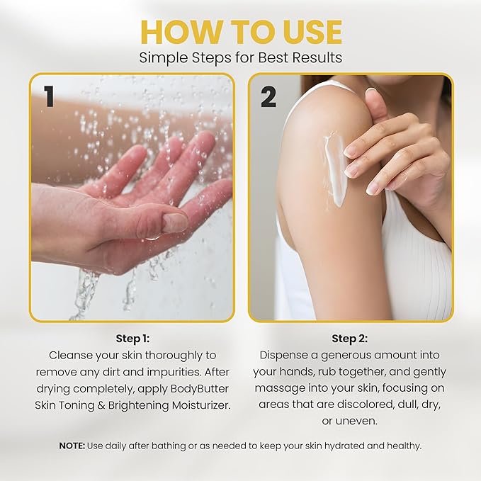 Biocare Labs Moisturizing Body Butter - Body Cream With Vitamin C & Collagen - Instantly Penetrates and Deeply Renews Skin - Lotion Designed For Uneven Skin Tones