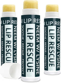 Zatural Neem Lip Balm with L-Lysine | Daily Conditioning Lip Moisturizer with Botanical Oils & Natural Waxes | Softening Lip Care (3 Tubes)