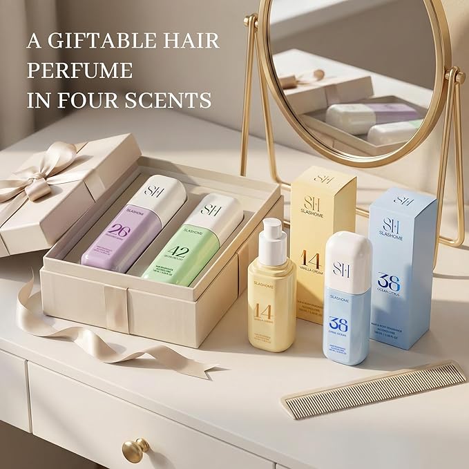 slashome Hair Perfume for Men & Women – Citrus Ocean, Alcohol-Free Moisturizing Hair & Body Mist, Long-Lasting Citrus Woody Fragrance for Hair, Wigs & Fabric, 100ml, Father’s Day & Birthday Gift