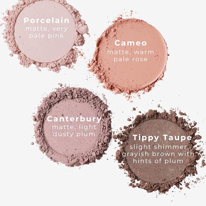 Honeybee Gardens Skinny Dip Eye Shadow Palette, 4 Highly Pigmented Shades, Long-Lasting Luxe Finish, Vegan, Cruelty-Free, Gluten-Free, Paraben-Free, 1.3g Each