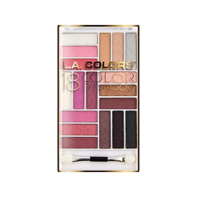 L.A. COLORS 18 Color Glam Eyeshadow Palette, Diva Glam CES748