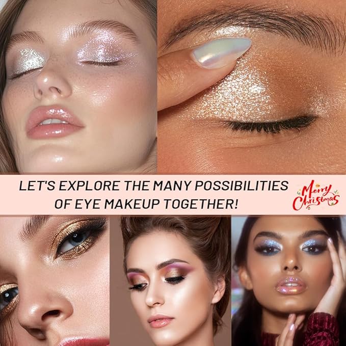 Pressed Single Eyeshadow Makeup,Champagne Gold Sparkle Highly Pigmented Monochrome Eye Shadow Palette, Waterproof Neutral Powder, sombras para ojos, Lightweight Blendable,#06
